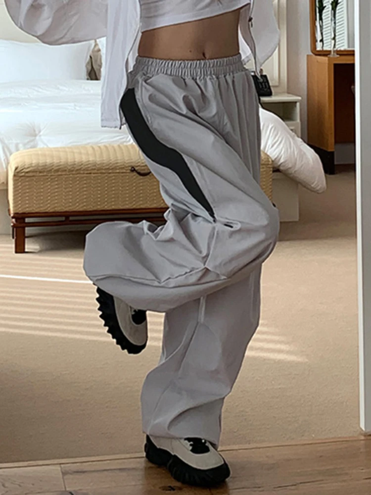 WeiYao Gray Casual Baggy Hippie Sweatpants Women Contrast Color Zipper Korean Fashion High Waist StraightLeg Cargo Pants Black
WeiYao Gray Casual Baggy Hippie Sweatpants Women Contrast Color Zipper Korean Fashion High Waist StraightLeg Cargo Pants Black