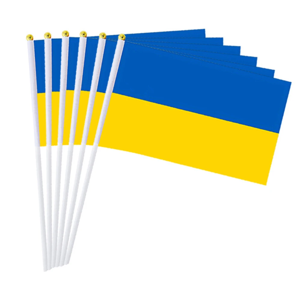 50pcs Ukraine Flag 5.5"X8.27", Ukrainian Hand Held Small Mini Stick Flags Polyester Ukrainian Banner National Country Flag
50pcs Ukraine Flag 5.5"X8.27", Ukrainian Hand Held Small Mini Stick Flags Polyester Ukrainian Banner National Country Flag