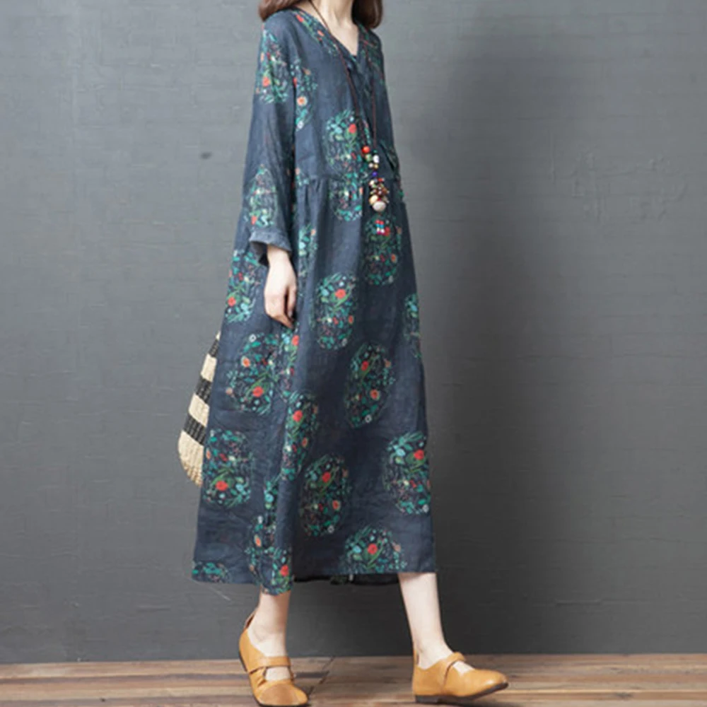 Retro Women Fashion Dress Oversize V-neck Pullover Floral Printing Patchwork Long Sleeve Casual Ladies Dress For Spring Summer
Retro Women Fashion Dress Oversize V-neck Pullover Floral Printing Patchwork Long Sleeve Casual Ladies Dress For Spring Summer