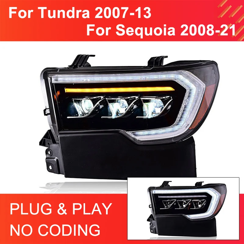 Передняя фара в сборе для Toyota Tundra 2007-2013 Sequoia 2008-2021, подключи и работай с динамическими поворотными фарами DRL, 1 пара
Передняя фара в сборе для Toyota Tundra 2007-2013 Sequoia 2008-2021, подключи и работай с динамическими поворотными фарами DRL, 1 пара
