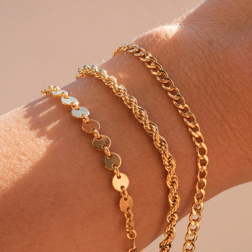 Orazio 3pcs Stainless Steel Bracelets For Women 14k Gold Cuban Chain Men Personalized Wristband Couple High Quality Bracelet
Orazio 3pcs Stainless Steel Bracelets For Women 14k Gold Cuban Chain Men Personalized Wristband Couple High Quality Bracelet