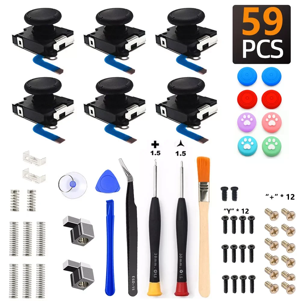 Replacement Joycon Joystick Repair Kit 3D Analog Thumb Sticks for Nintendo Switch NS Lite OLED Grips Latch Parts Screws Tools
Replacement Joycon Joystick Repair Kit 3D Analog Thumb Sticks for Nintendo Switch NS Lite OLED Grips Latch Parts Screws Tools