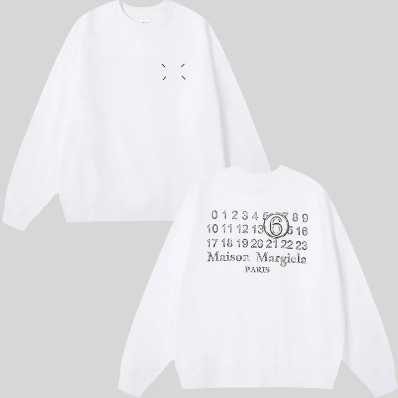 Autumn Winter High Quality MM6 Margiela Hoodies for Men's clothing Letter Calendar Logo Print Fashion Women Long Sleeve T-shirt
Autumn Winter High Quality MM6 Margiela Hoodies for Men's clothing Letter Calendar Logo Print Fashion Women Long Sleeve T-shirt