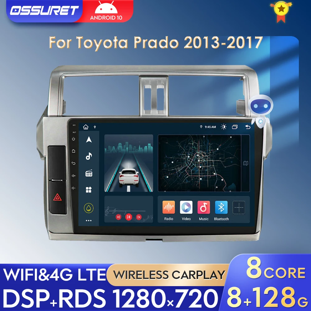 Автомагнитола на Android 10 стерео Мультимедийный плеер для Toyota Land Cruiser Prado 150 2009-2017