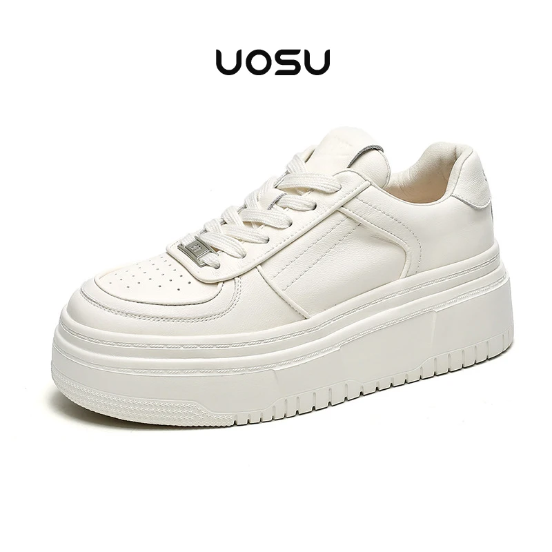 Casual Sneakers Women Splite Leather Round Toe Platform Lace Up Off-white Shoes Breathable Light Weight Foam Rubber Sole Sports
Casual Sneakers Women Splite Leather Round Toe Platform Lace Up Off-white Shoes Breathable Light Weight Foam Rubber Sole Sports