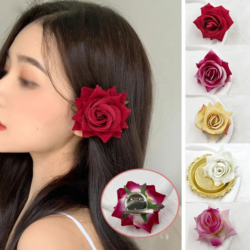 Fashion Hot Sale Rose Flower Hairpin Brooch Bridal Wedding Bridesmaid Party Elegant Artificial Rose Hair Clip Hair Accessories
Fashion Hot Sale Rose Flower Hairpin Brooch Bridal Wedding Bridesmaid Party Elegant Artificial Rose Hair Clip Hair Accessories
