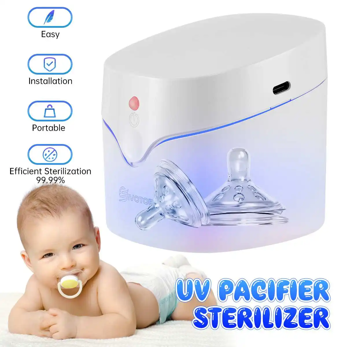 Multifunctional Portable Pacifier UV Sterilization Storage Box USB LED Household Watch Headset Jewelry Phone Sterilizer US STOCK
Multifunctional Portable Pacifier UV Sterilization Storage Box USB LED Household Watch Headset Jewelry Phone Sterilizer US STOCK