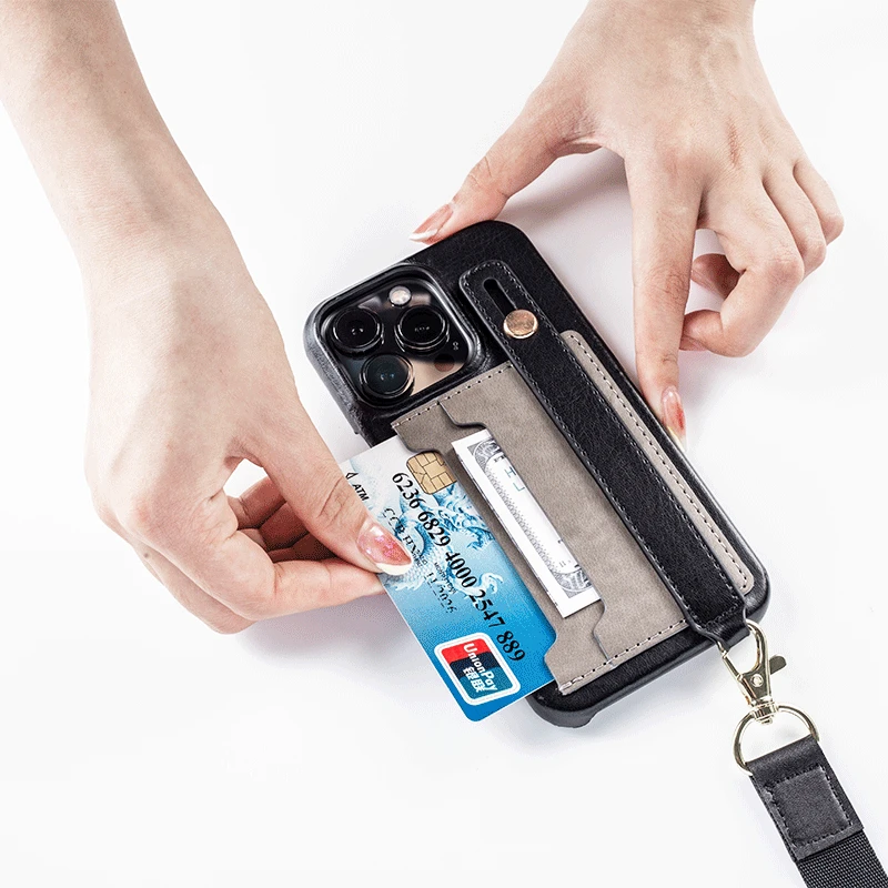 Leather Phone Case For Apple Iphone 13 Pro Max Funda Iphones 11 12 Back Cover Inserting The Strap And Hanging Rope 
Leather Phone Case For Apple Iphone 13 Pro Max Funda Iphones 11 12 Back Cover Inserting The Strap And Hanging Rope