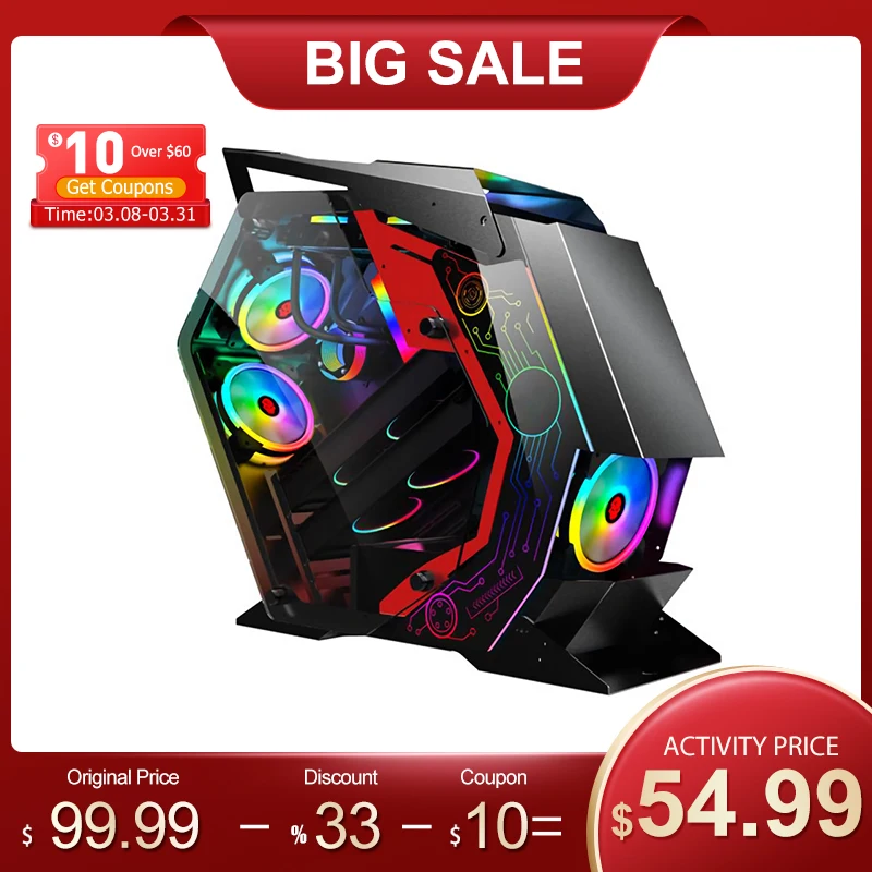 ATX Computer Gaming Case Special-Shaped Desktop Computer Mainframe Support M-ATX/ ITX Motherboard for PC Gamer Enclosure
ATX Computer Gaming Case Special-Shaped Desktop Computer Mainframe Support M-ATX/ ITX Motherboard for PC Gamer Enclosure