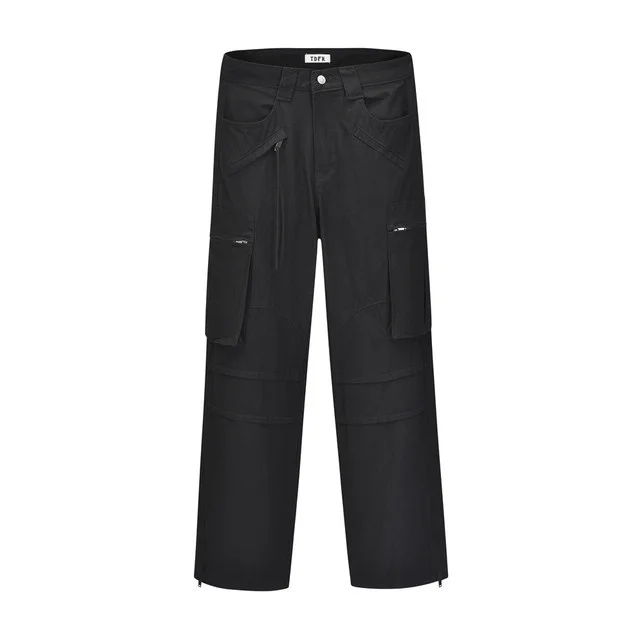 Pocket Solid Color Cargo Pants Mens Casual Streetwear Zipper Decoration Loose Straight-leg Pants Men Trousers
Pocket Solid Color Cargo Pants Mens Casual Streetwear Zipper Decoration Loose Straight-leg Pants Men Trousers