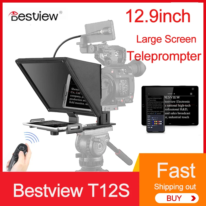 Bestview T12S Portable Teleprompter with Large Screen for Tablet IPad Reader Phone Prompter Youtube Video Photography Accessorie
Bestview T12S Portable Teleprompter with Large Screen for Tablet IPad Reader Phone Prompter Youtube Video Photography Accessorie