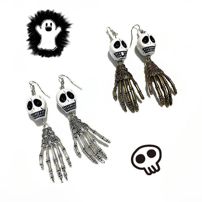 New Halloween Earrings Horror Personality Exaggerated Ghost Hand Skull Fun Funny Long Earrings
New Halloween Earrings Horror Personality Exaggerated Ghost Hand Skull Fun Funny Long Earrings