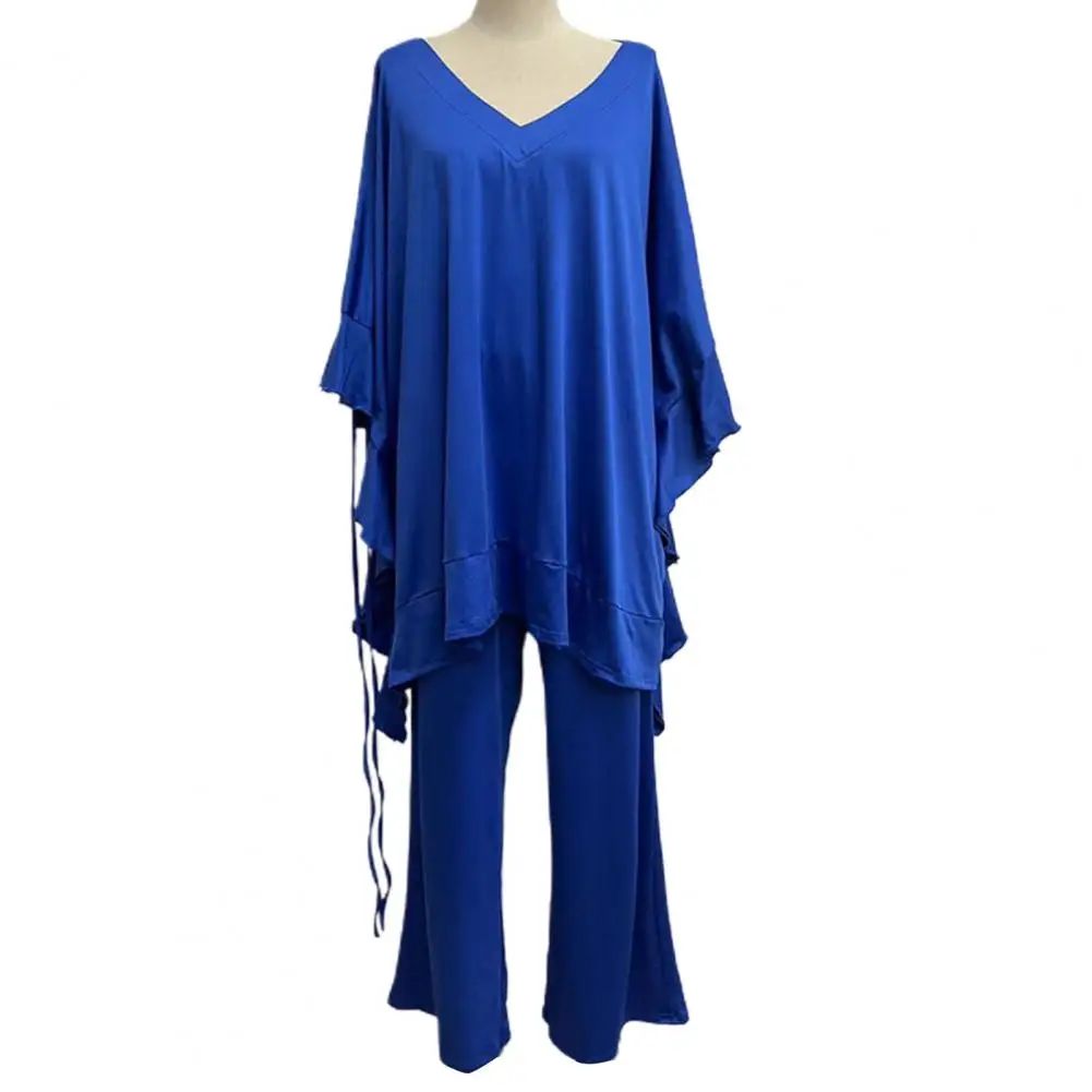 Lace-up Half Sleeve T-shirt Long Pants Stylish 2pcs/set V-neck Lace-up T-shirt High Waist Wide Leg Pants Chic Office Lady Outfit
Lace-up Half Sleeve T-shirt Long Pants Stylish 2pcs/set V-neck Lace-up T-shirt High Waist Wide Leg Pants Chic Office Lady Outfit