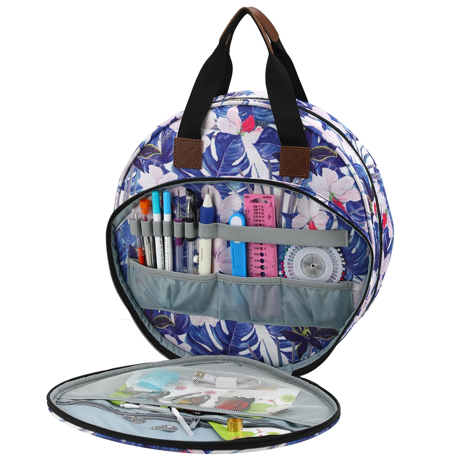 2022 Hot Round Embroidered Circle Bag Blue Color Embroidery Thread Bag with Leaves Knitting Tote Bag Sewing Accessories Gift
2022 Hot Round Embroidered Circle Bag Blue Color Embroidery Thread Bag with Leaves Knitting Tote Bag Sewing Accessories Gift