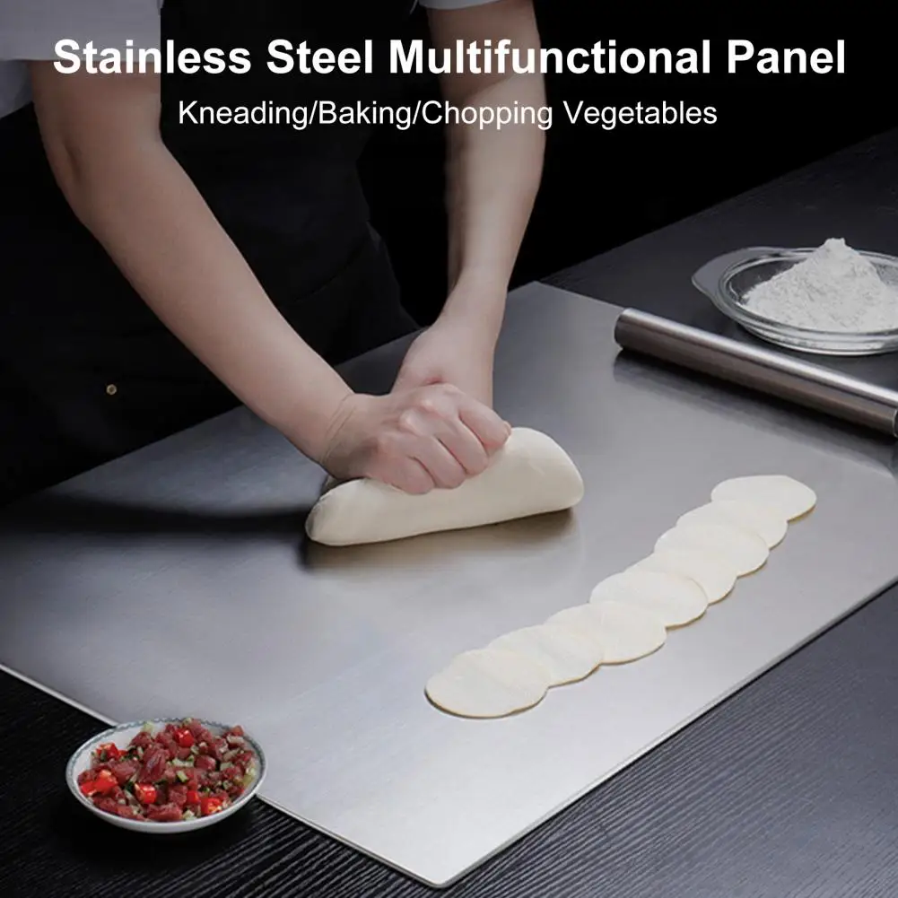 Cutting Board Non-stick Smooth Surface Folded Edge Design Stainless Steel Knead Dough Board Kitchen Tool Home Supplies
Cutting Board Non-stick Smooth Surface Folded Edge Design Stainless Steel Knead Dough Board Kitchen Tool Home Supplies
