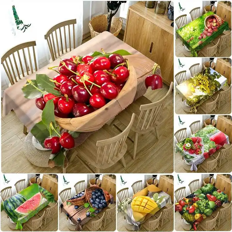 3D Fruit Printing Waterproof Table Tablecloth Wedding Decoration Rectangular Dining Coffee Table Cover Anti-stain Tablecloth
3D Fruit Printing Waterproof Table Tablecloth Wedding Decoration Rectangular Dining Coffee Table Cover Anti-stain Tablecloth