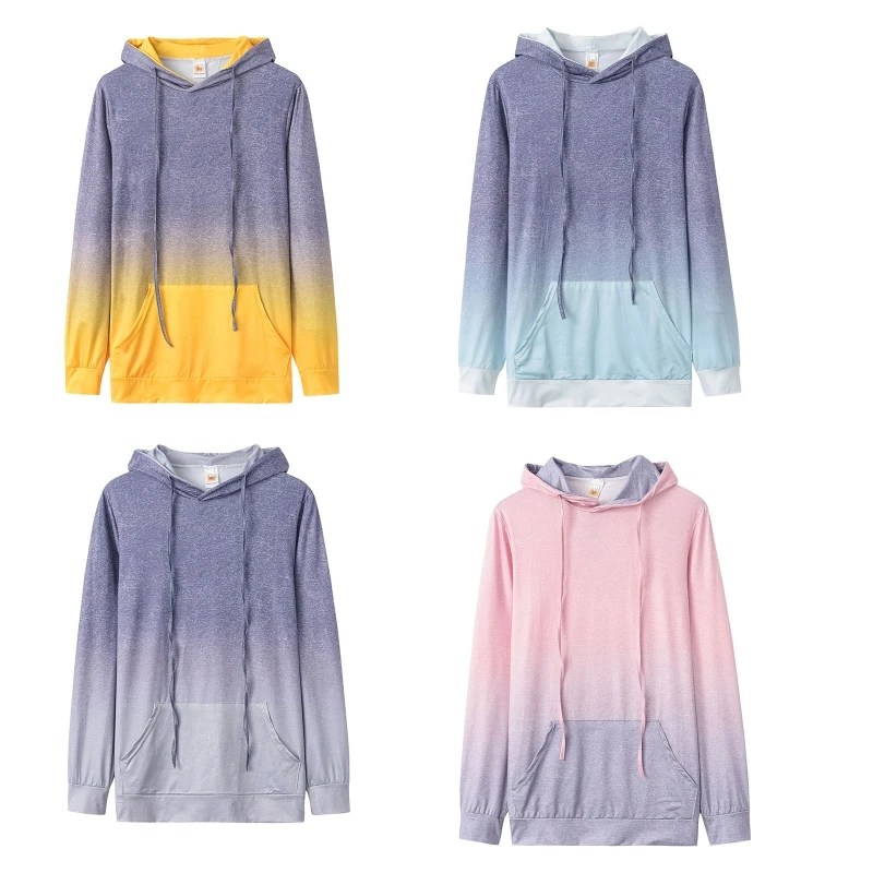 Women Long Sleeve Drawstring Hoodies Gradient Ombre Colorblock Sweatshirt Casual Loose Pullover Tunic Tops with Pocket L5YB
Women Long Sleeve Drawstring Hoodies Gradient Ombre Colorblock Sweatshirt Casual Loose Pullover Tunic Tops with Pocket L5YB
