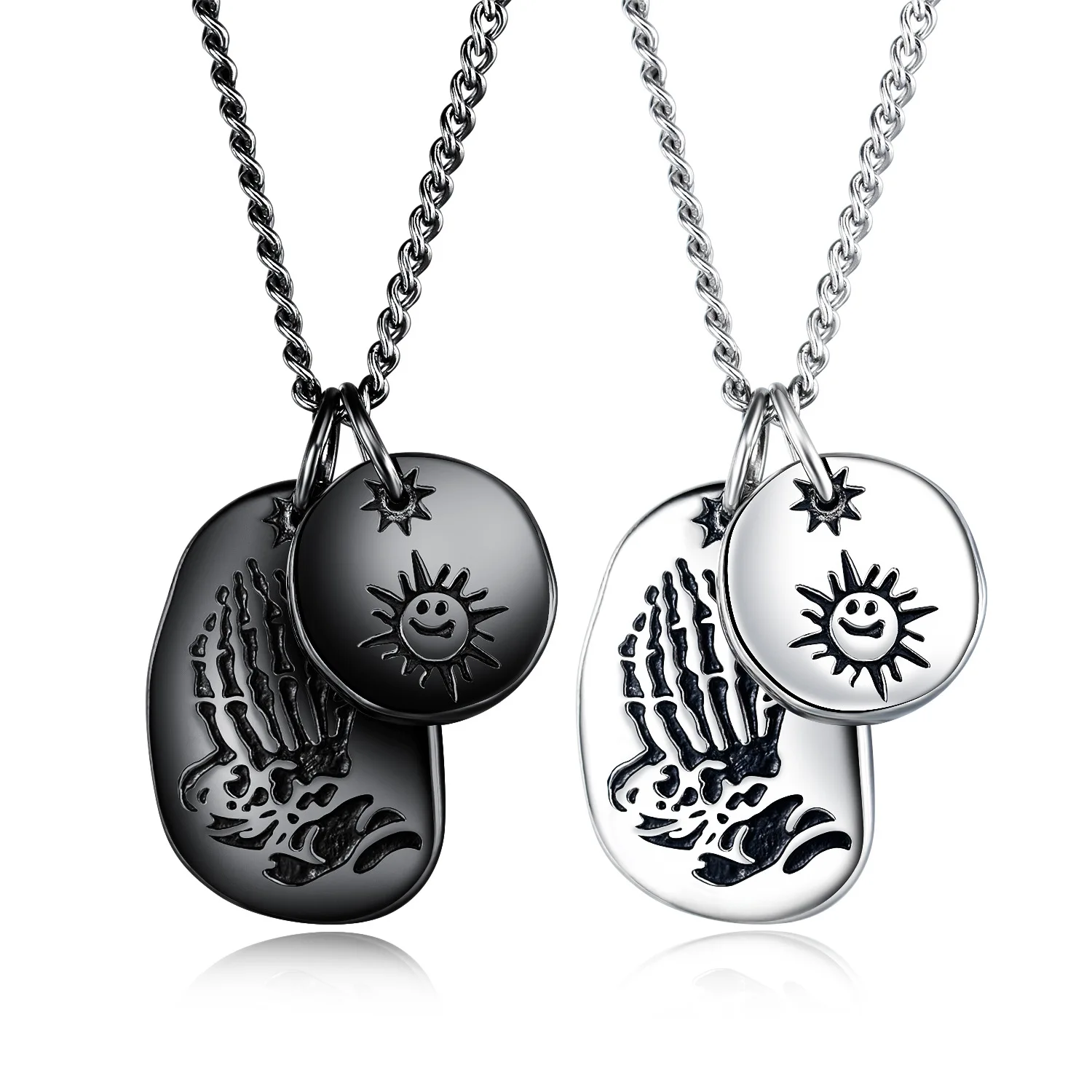 Sun Smiling Face Double Pendant Personality Universal Stainless Steel Necklaces for Men and Women Street Retro Necklaces
Sun Smiling Face Double Pendant Personality Universal Stainless Steel Necklaces for Men and Women Street Retro Necklaces