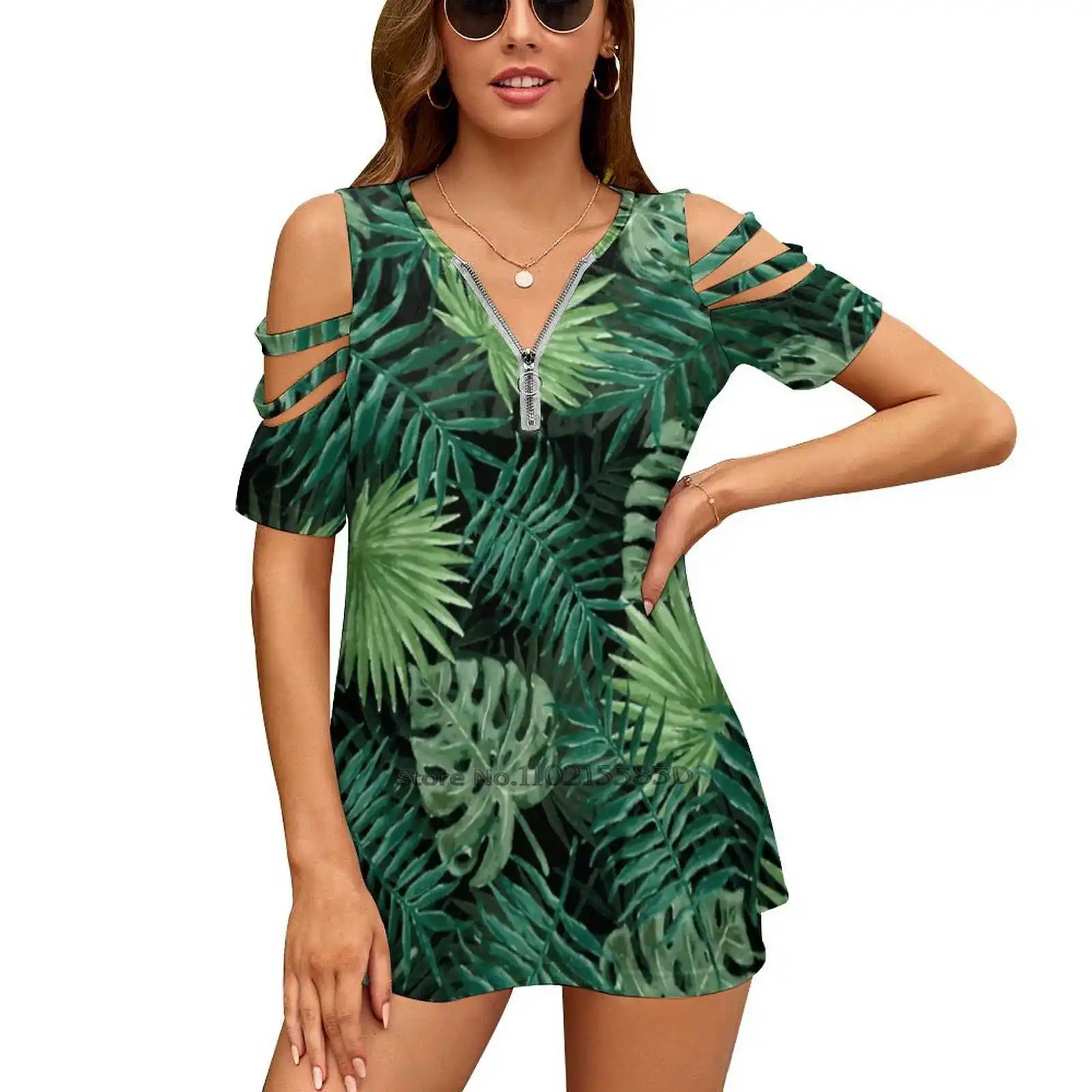 Bright Green Fern Palm And Monstera Tropical Jungle Plants Women Print T-Shirt Summer Casual Tops Streetwear T Shirt Boho
Bright Green Fern Palm And Monstera Tropical Jungle Plants Women Print T-Shirt Summer Casual Tops Streetwear T Shirt Boho