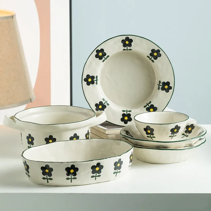 Hand-painted plum bowls and plates home creative tableware hand pinched ceramic plates dinner plate deep plate soup plate
Hand-painted plum bowls and plates home creative tableware hand pinched ceramic plates dinner plate deep plate soup plate