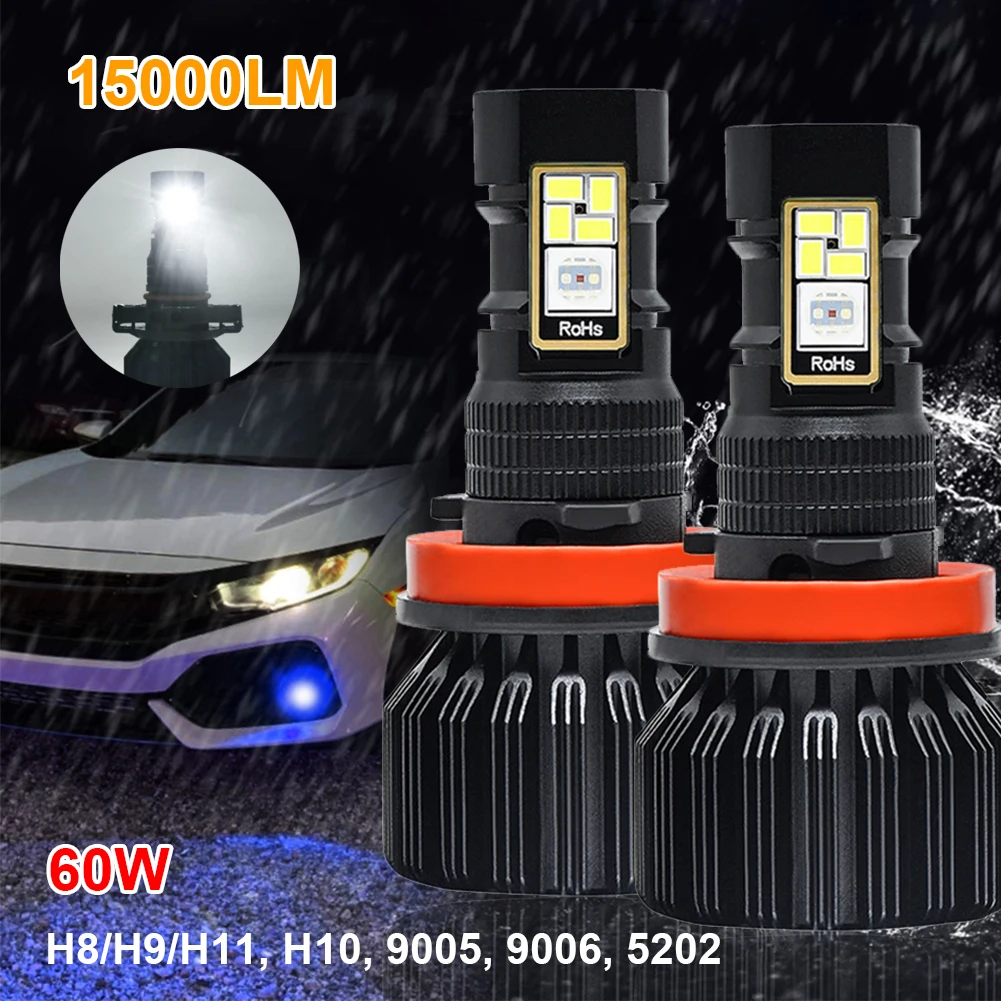 Universal Car LED Headlight H8/H9/H11/H10/9005/9006/5202 Led Bulb 15000LM Super Bright RGB Fog Light With APP Control Auto Parts
Universal Car LED Headlight H8/H9/H11/H10/9005/9006/5202 Led Bulb 15000LM Super Bright RGB Fog Light With APP Control Auto Parts