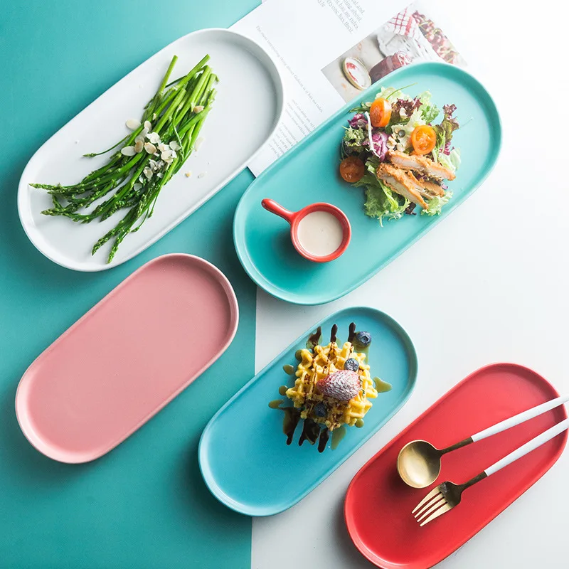 European Solid Color Oval Ceramic Dinner Plate Household Salad Fruit Plate Cooking Fish Plate Dishes Hotel Restaurant Tableware
European Solid Color Oval Ceramic Dinner Plate Household Salad Fruit Plate Cooking Fish Plate Dishes Hotel Restaurant Tableware