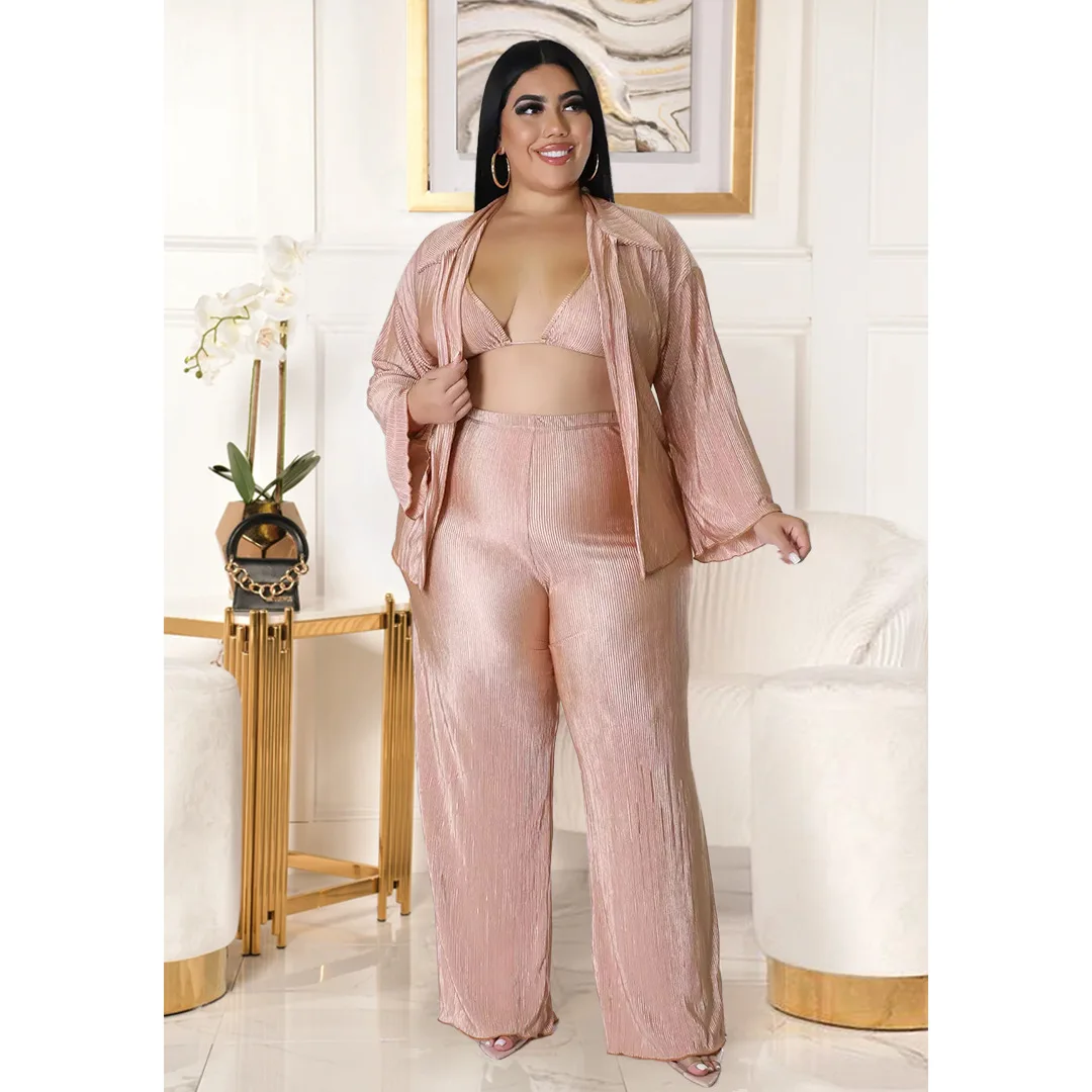 Plus Size Crop Top With Short Coat 3 Piece Suit Women's Solid Color Casual Vest Wide Leg Pants Three-Piece Outfit
Plus Size Crop Top With Short Coat 3 Piece Suit Women's Solid Color Casual Vest Wide Leg Pants Three-Piece Outfit