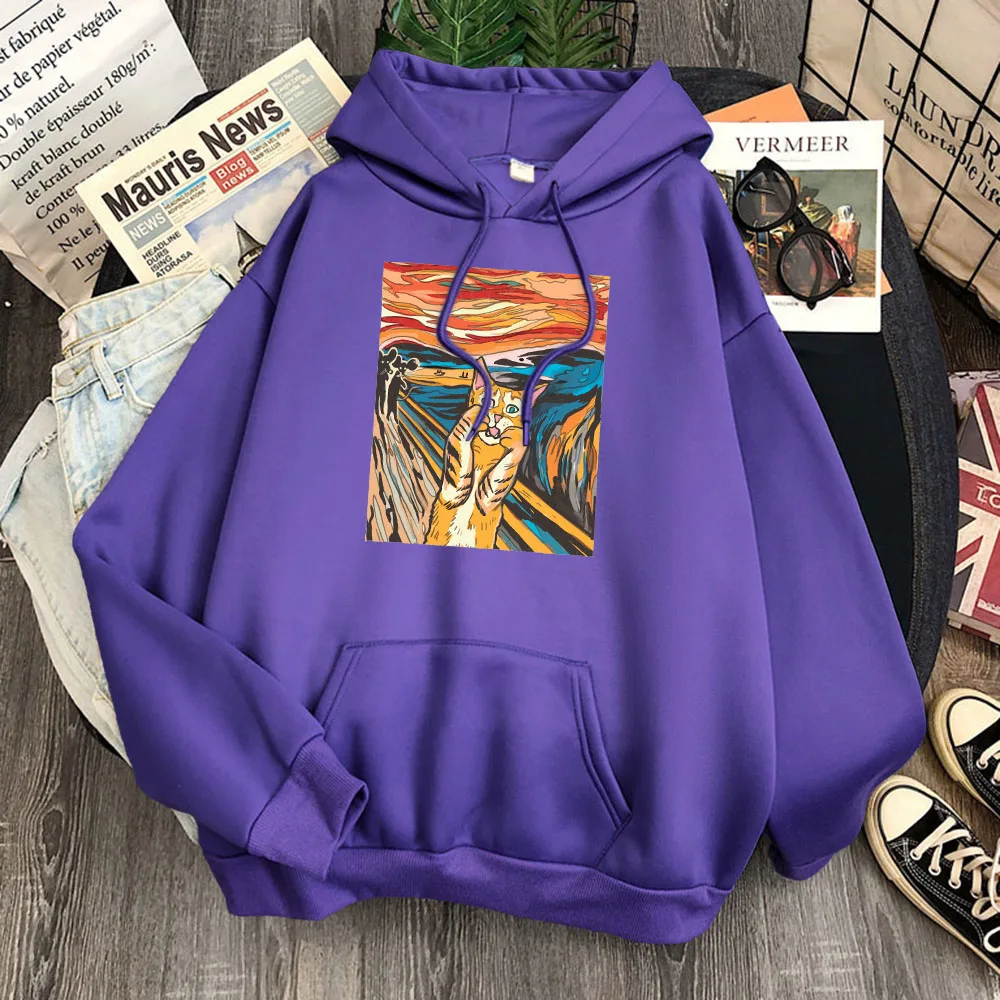 Толстовка мужская с капюшоном, худи с рисунком кошки пародии и крика, абстрактная масляная живопись, Повседневная Уличная одежда с круглым ... 
Толстовка мужская с капюшоном, худи с рисунком кошки пародии и крика, абстрактная масляная живопись, Повседневная Уличная одежда с круглым ...