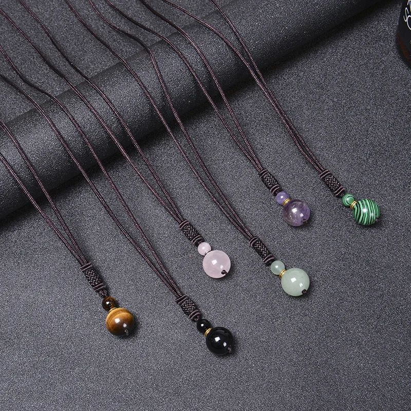 16MM Natural Chakra Stone Pendant Necklace Natural Beads Pendant Amethysts Energy Rope Necklaces Accessories Jewelry
16MM Natural Chakra Stone Pendant Necklace Natural Beads Pendant Amethysts Energy Rope Necklaces Accessories Jewelry