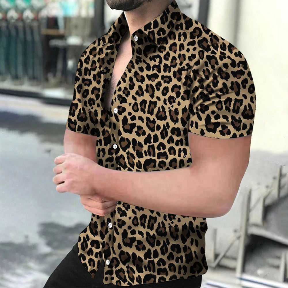 Fashion Mens Leopard Printed Shirt Casual Button Shirts Men Short Sleeve Sexy Streetwear Vintage short hand shirs 2023 Summer
Fashion Mens Leopard Printed Shirt Casual Button Shirts Men Short Sleeve Sexy Streetwear Vintage short hand shirs 2023 Summer