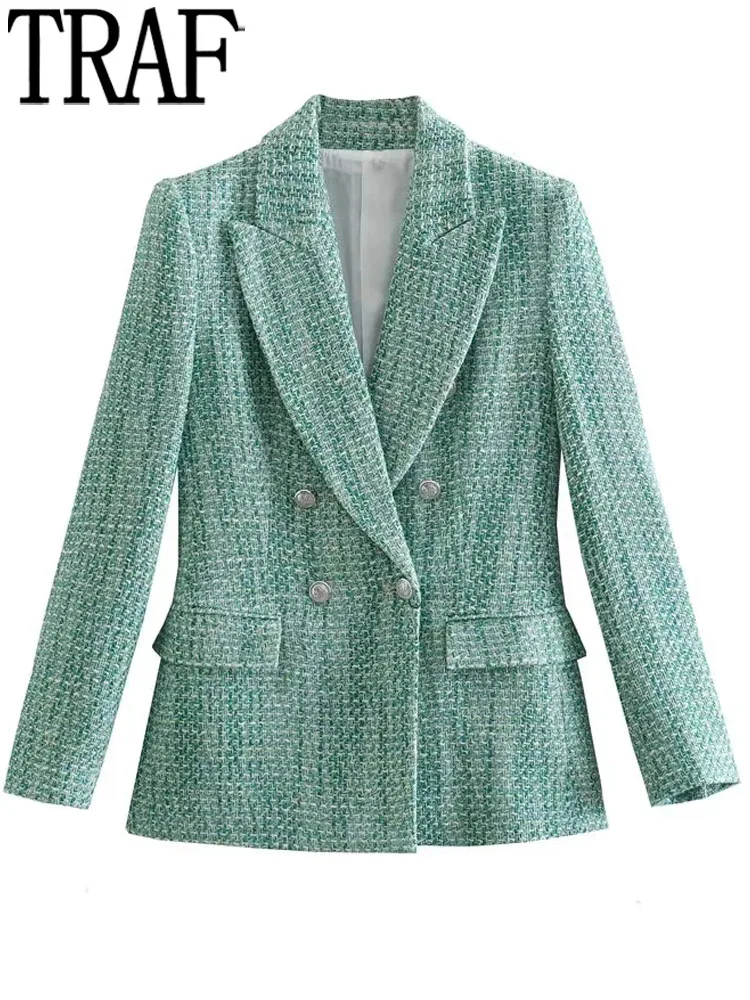 TRAF Green Blazer Woman Tweed Jacket Women Double Breasted Women's Spring Jackets 2023 Long Sleeve Chic And Elegant Woman Jacket
TRAF Green Blazer Woman Tweed Jacket Women Double Breasted Women's Spring Jackets 2023 Long Sleeve Chic And Elegant Woman Jacket