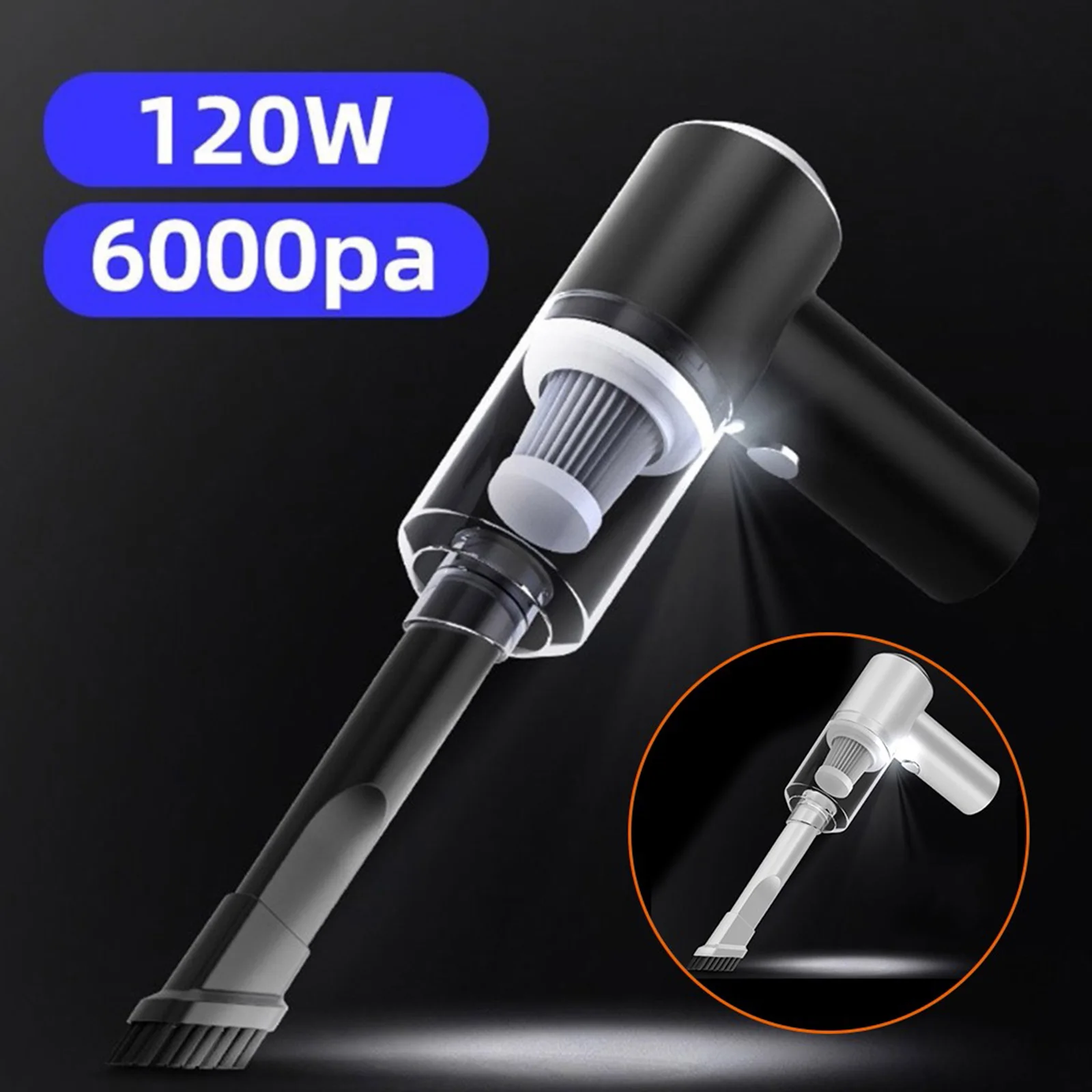 Handheld Vacuum Cleaner 6000PA Car Cordless Vacuum Cleaner Dry And Wet Household Cleaning Machine 120W
Handheld Vacuum Cleaner 6000PA Car Cordless Vacuum Cleaner Dry And Wet Household Cleaning Machine 120W
