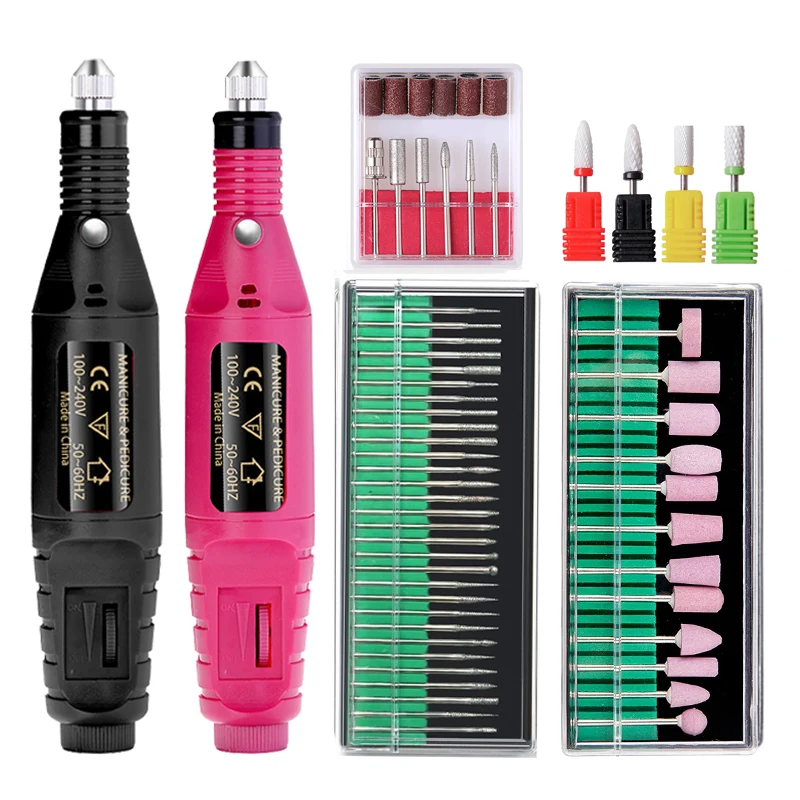 Профессиональная машинка для аппаратного маникюра HALAIMAN, электрическая шлифовальная машинка для ногтей, фрезы для маникюра, инструменты