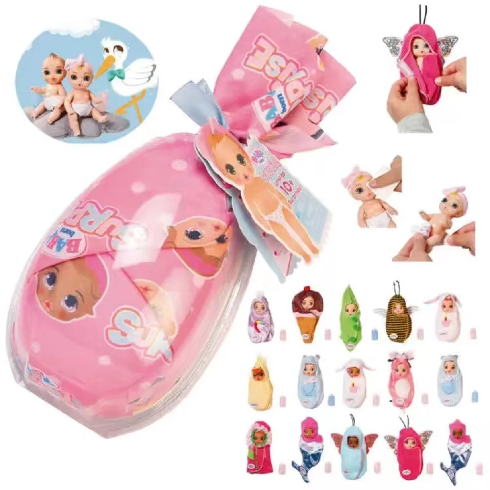 Baby doll surprise doll cute family toy diaper sleeping bag doll for Little girl's birthday present
Baby doll surprise doll cute family toy diaper sleeping bag doll for Little girl's birthday present