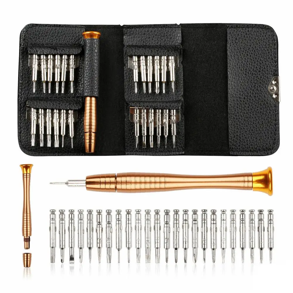 PROFESSIONAL 25 In 1 Screwdriver Kit Repair Tools With Leather Bag Compatible For Air Smart Phones
PROFESSIONAL 25 In 1 Screwdriver Kit Repair Tools With Leather Bag Compatible For Air Smart Phones