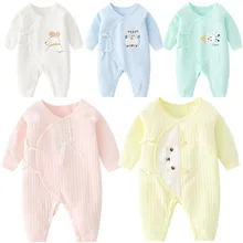 Newborn baby clothes Four Seasons boy girl clothing 2022 long sleeve soft cotton belt newborn rompers underwear babies sleepwear