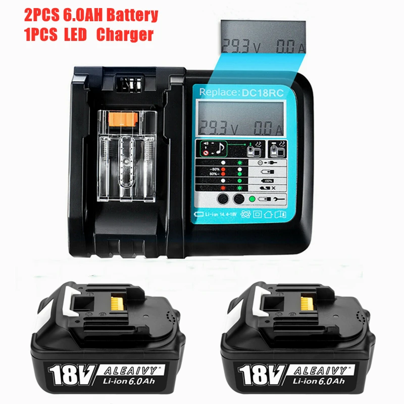 2PCSLatest Upgraded BL1860 Rechargeable Battery With LCD 3A Charger 18V 6000mAh Lithium ion for Makita 18v Battery BL1830 BL1850
2PCSLatest Upgraded BL1860 Rechargeable Battery With LCD 3A Charger 18V 6000mAh Lithium ion for Makita 18v Battery BL1830 BL1850