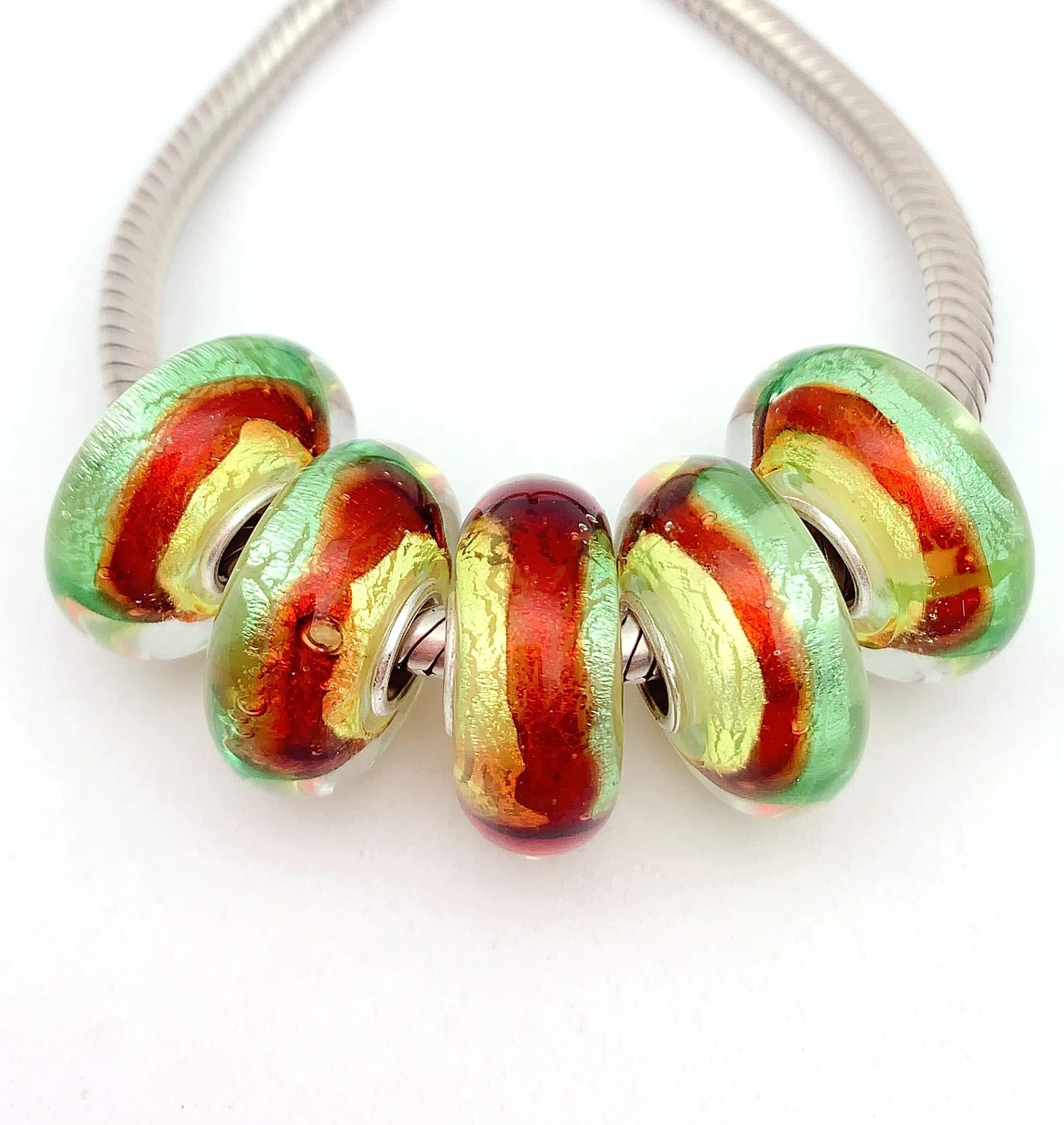 XHYG363 5X 100% Authenticity S925 Sterling Silver Beads Murano GlassBeads Fit European Charms Bracelet Diy Jewelry Lampwork
XHYG363 5X 100% Authenticity S925 Sterling Silver Beads Murano GlassBeads Fit European Charms Bracelet Diy Jewelry Lampwork