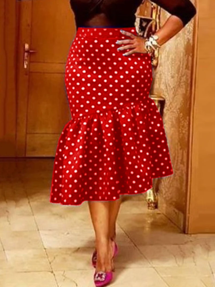 Vintage Skirts Woman High Waist Mermaid Dots Print Wrap Hip Midi Skirt Summer Fall Party Office Classy Irregular Elegant Fashion
Vintage Skirts Woman High Waist Mermaid Dots Print Wrap Hip Midi Skirt Summer Fall Party Office Classy Irregular Elegant Fashion