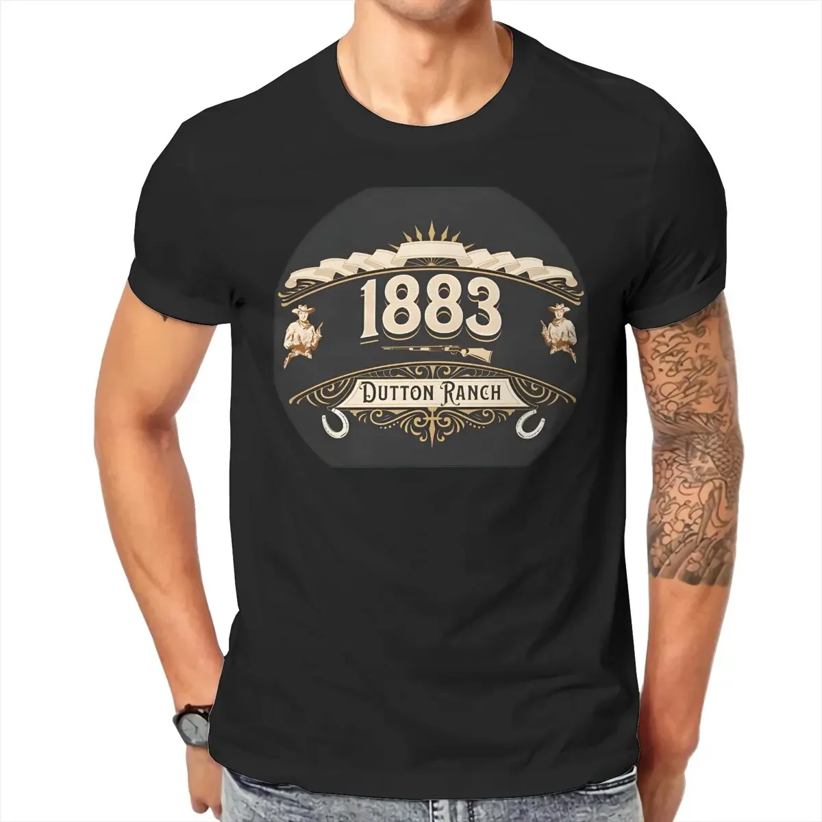 1883 Футболка Ranch с круглым воротником Yellowstones Dutton Базовая футболка из чистого