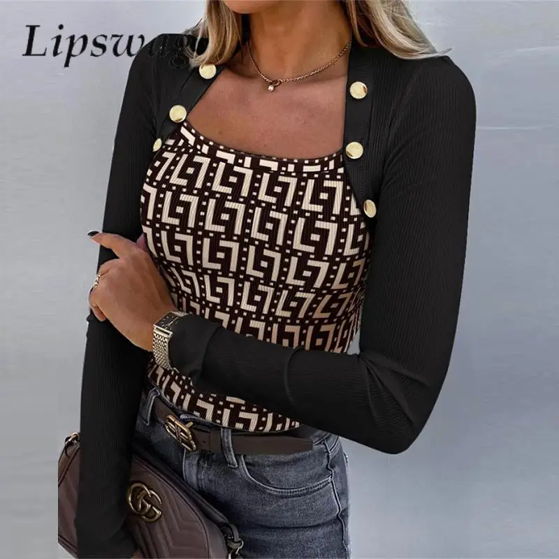 Vintage Puzzle Print Slim Fit Blouse Shirt Women Autumn Long Sleeve Top Pullover Commuting Lady Square Collar Button Tight Blusa
Vintage Puzzle Print Slim Fit Blouse Shirt Women Autumn Long Sleeve Top Pullover Commuting Lady Square Collar Button Tight Blusa