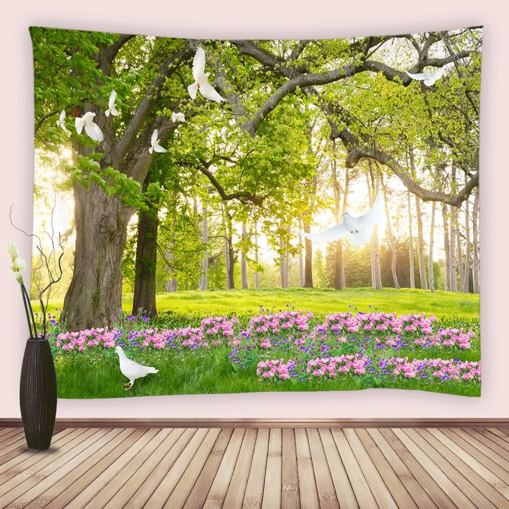 Forest Garden Tapestry Wall Hanging Wild Flower Pigeon Tree Scenery Tapestries for Dorm Living Room Bedroom Blanket Beach Towels
Forest Garden Tapestry Wall Hanging Wild Flower Pigeon Tree Scenery Tapestries for Dorm Living Room Bedroom Blanket Beach Towels