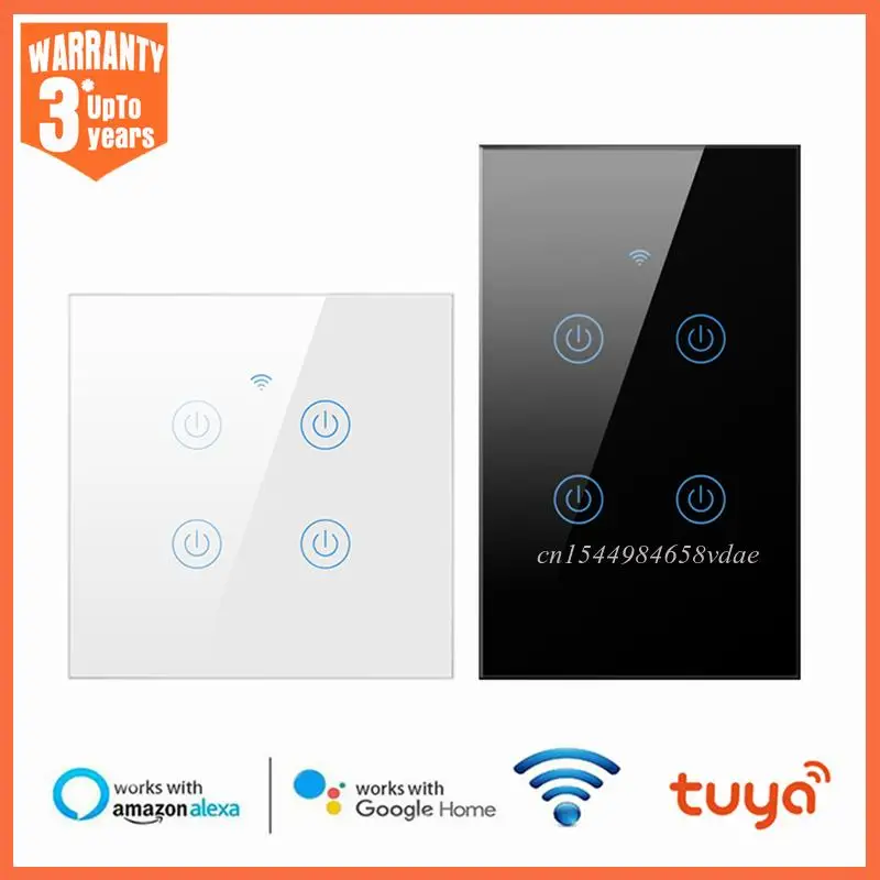 Tuya Wifi Light Switch 1/2/3/4 Gang Eu Smart Wall Switch Works Ork with or No Neutral Wire, for Alexa, Google Home Echo
Tuya Wifi Light Switch 1/2/3/4 Gang Eu Smart Wall Switch Works Ork with or No Neutral Wire, for Alexa, Google Home Echo