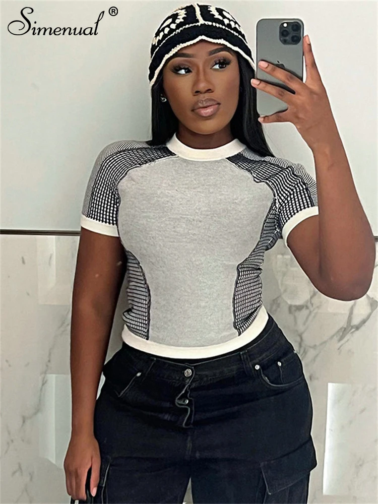 Simenual Cyber Y2K Digital Printing Short Sleeve Pullovers T-Shirt Casual Streetwear Fashion Women Slim Crop Tops Basic T-Shirt
Simenual Cyber Y2K Digital Printing Short Sleeve Pullovers T-Shirt Casual Streetwear Fashion Women Slim Crop Tops Basic T-Shirt