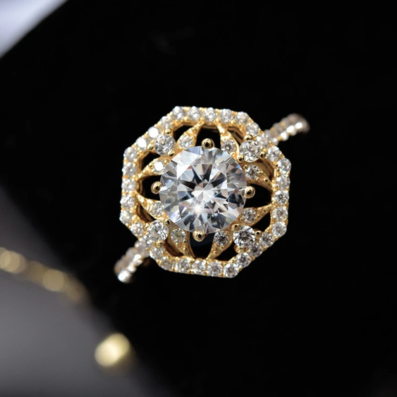 SpringLady 18K Gold Plated 925 Sterling Silver High Carbon Diamonds Gemstone Flower Rings For Women Engagement Fine Jewelry
SpringLady 18K Gold Plated 925 Sterling Silver High Carbon Diamonds Gemstone Flower Rings For Women Engagement Fine Jewelry