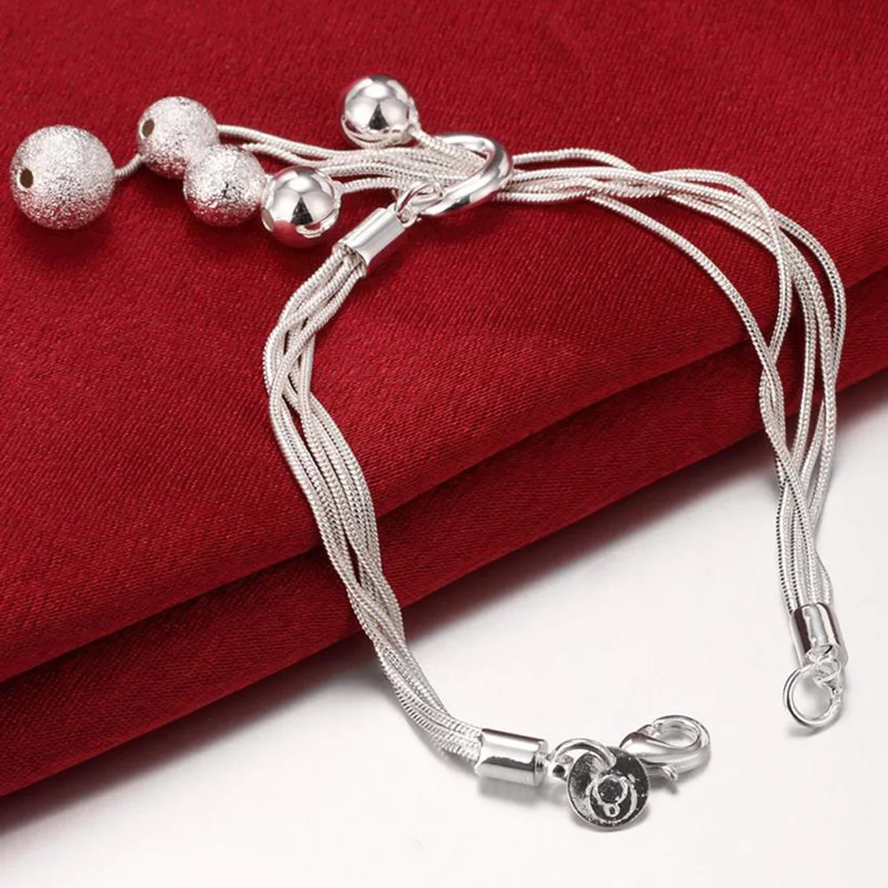925 Stamp Frosting Smooth Ball Bracelets For Women Snake Chain Bracelet Retro Wedding Party Fashion Jewelry 2021
925 Stamp Frosting Smooth Ball Bracelets For Women Snake Chain Bracelet Retro Wedding Party Fashion Jewelry 2021