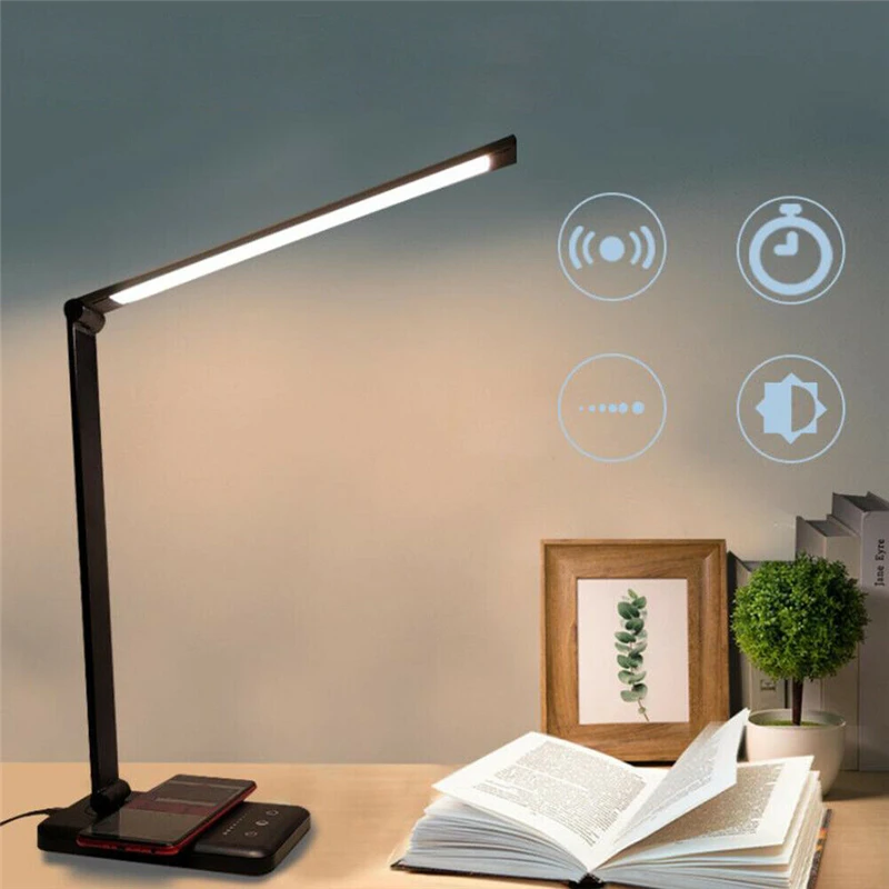 LED Dimmable Desk Lamp Reading Brightness Eye Table Light Wireless Charger USB Bedside Lamp For Bedroom Study Office 
LED Dimmable Desk Lamp Reading Brightness Eye Table Light Wireless Charger USB Bedside Lamp For Bedroom Study Office