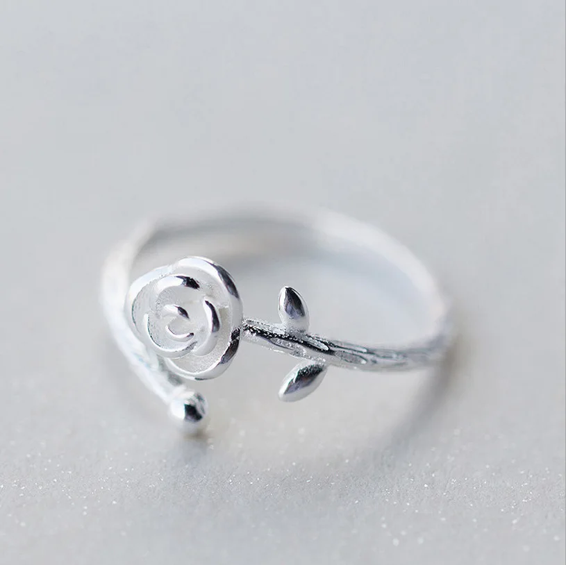 New Silver Rose Flower Opening Adjustable Finger Rings Ladies Girls Fashion Jewelry Gifts Valentine's Day Luxury Jewelry
New Silver Rose Flower Opening Adjustable Finger Rings Ladies Girls Fashion Jewelry Gifts Valentine's Day Luxury Jewelry