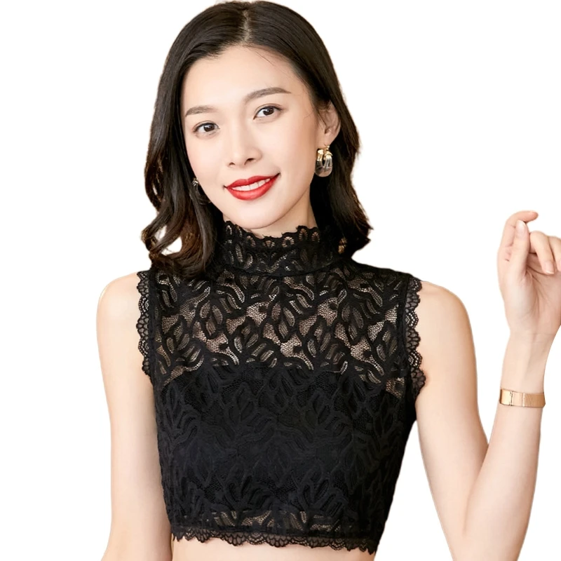 Women Coral Flower Lace Cropped Detachable Collar Sleeveless Half Shirt Dickey T8DE
Women Coral Flower Lace Cropped Detachable Collar Sleeveless Half Shirt Dickey T8DE