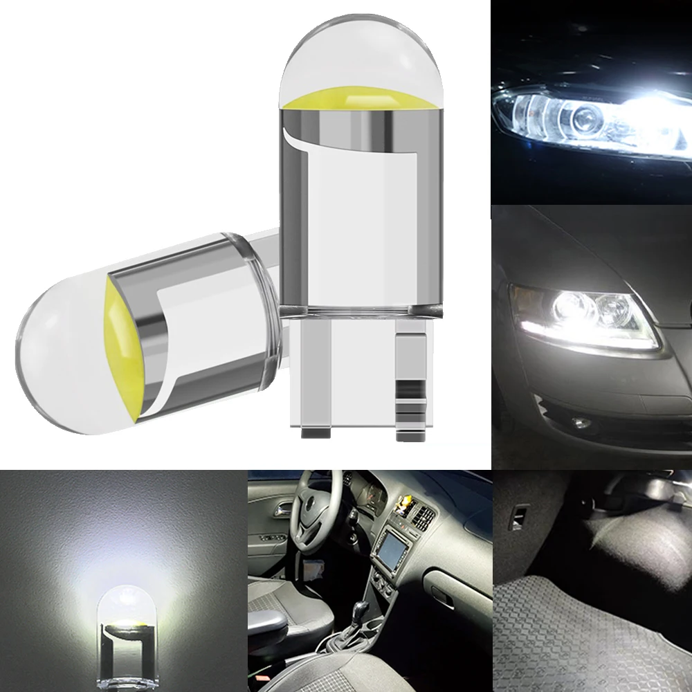 New Super Bright 2Pcs W5W 194 T10T LED Glass Housing Cob Car Bulb 6000K White Green Blue Red Wedge License Plate Lamp Dome Light
New Super Bright 2Pcs W5W 194 T10T LED Glass Housing Cob Car Bulb 6000K White Green Blue Red Wedge License Plate Lamp Dome Light